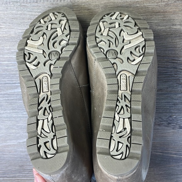 Merrell Womens Wedgetarian Lexi Taupe Grey Leather Hiking Style Boots, size 10.5 - Picture 10 of 12